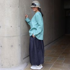 画像18: 【08Mab】14番手リネン前後着ノーカラーブラウス (18)