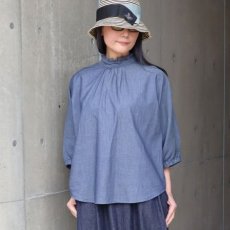 画像9: 【NARU FACTORY】2.25ozデニム ターキーシャツフリルネック (9)