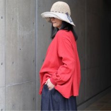 画像4: 【NARU FACTORY】ダブルガーゼ ワイドフレアブラウス(2WAY) (4)