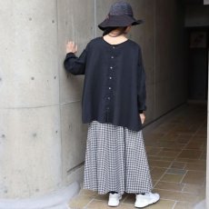 画像19: 【NARU FACTORY】ダブルガーゼ ワイドフレアブラウス(2WAY) (19)