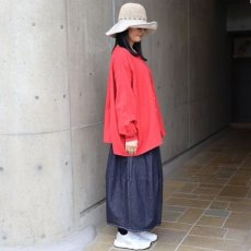 画像8: 【NARU FACTORY】ダブルガーゼ ワイドフレアブラウス(2WAY) (8)