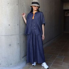 画像10: 【ista-ire】4.5oz綿麻甘撚りデニム　ちび衿ワイドシャツ (10)