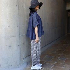 画像8: 【ista-ire】4.5oz綿麻甘撚りデニム　ちび衿ワイドシャツ (8)