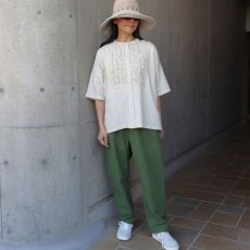 画像4: 【ista-ire】4.5oz綿麻甘撚りデニム　フリンジブラウス (4)