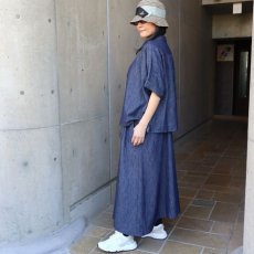 画像11: 【ista-ire】4.5oz綿麻甘撚りデニム　ちび衿ワイドシャツ (11)