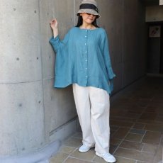 画像10: 【08Mab】リネンシャンブレー2wayギャザーブラウス (10)