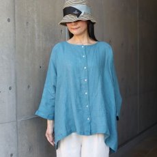 画像7: 【08Mab】リネンシャンブレー2wayギャザーブラウス (7)