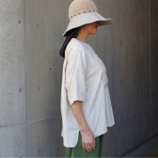 画像2: 【ista-ire】4.5oz綿麻甘撚りデニム　フリンジブラウス (2)