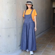 画像1: 【ista-ire】4.5oz綿麻甘撚りデニム　バックリボンジャンスカ (1)