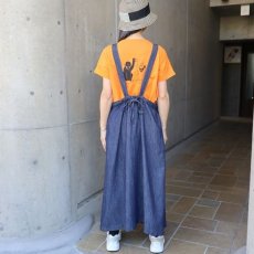 画像3: 【ista-ire】4.5oz綿麻甘撚りデニム　バックリボンジャンスカ (3)