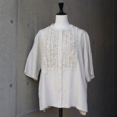 画像11: 【ista-ire】4.5oz綿麻甘撚りデニム　フリンジブラウス (11)