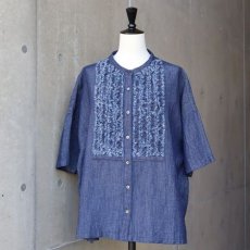 画像14: 【ista-ire】4.5oz綿麻甘撚りデニム　フリンジブラウス (14)