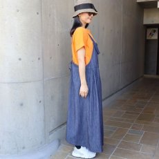 画像2: 【ista-ire】4.5oz綿麻甘撚りデニム　バックリボンジャンスカ (2)