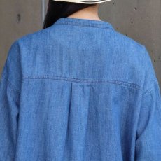 画像19: 【ista-ire】綿麻(コットンリネン)甘撚りデニムフリンジシャツ (19)