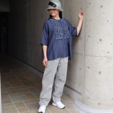 画像8: 【ista-ire】4.5oz綿麻甘撚りデニム　フリンジブラウス (8)