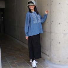 画像21: 【ista-ire】綿麻(コットンリネン)甘撚りデニムフリンジシャツ (21)