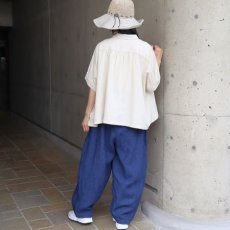 画像21: 【ista-ire】4.5oz綿麻甘撚りデニム　ちび衿ワイドシャツ (21)