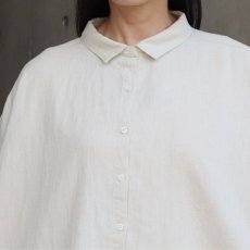 画像18: 【ista-ire】4.5oz綿麻甘撚りデニム　ちび衿ワイドシャツ (18)
