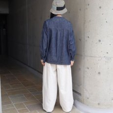 画像11: 【ista-ire】綿麻(コットンリネン)甘撚りデニムフリンジシャツ (11)