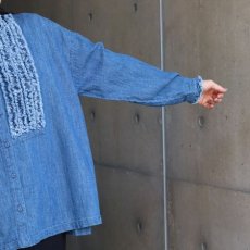 画像17: 【ista-ire】綿麻(コットンリネン)甘撚りデニムフリンジシャツ (17)