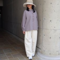 画像8: 【ista-ire】綿麻サンドウォッシュ　フリルカラーブラウス (8)