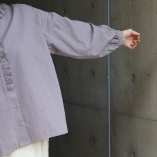 画像5: 【ista-ire】綿麻サンドウォッシュ　フリルカラーブラウス (5)