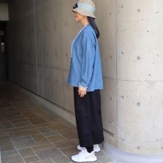 画像22: 【ista-ire】綿麻(コットンリネン)甘撚りデニムフリンジシャツ (22)