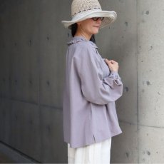 画像4: 【ista-ire】綿麻サンドウォッシュ　フリルカラーブラウス (4)