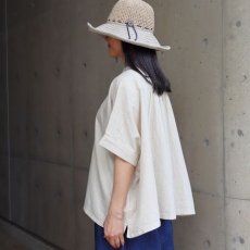 画像14: 【ista-ire】4.5oz綿麻甘撚りデニム　ちび衿ワイドシャツ (14)