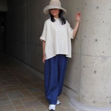 画像20: 【ista-ire】4.5oz綿麻甘撚りデニム　ちび衿ワイドシャツ (20)