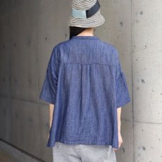 画像3: 【ista-ire】4.5oz綿麻甘撚りデニム　フリンジブラウス (3)