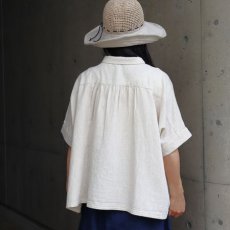 画像15: 【ista-ire】4.5oz綿麻甘撚りデニム　ちび衿ワイドシャツ (15)