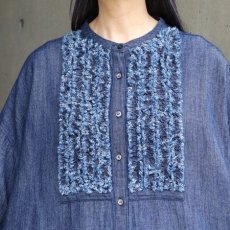 画像6: 【ista-ire】4.5oz綿麻甘撚りデニム　フリンジブラウス (6)