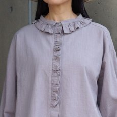 画像6: 【ista-ire】綿麻サンドウォッシュ　フリルカラーブラウス (6)