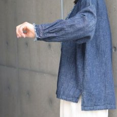 画像8: 【ista-ire】綿麻(コットンリネン)甘撚りデニムフリンジシャツ (8)