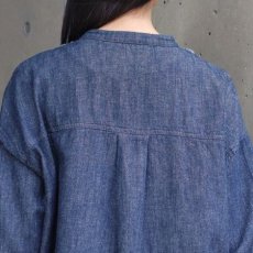 画像7: 【ista-ire】綿麻(コットンリネン)甘撚りデニムフリンジシャツ (7)