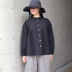 画像1: 【08Mab】コットンリネンオックスシャツ襟付きブラウス (1)