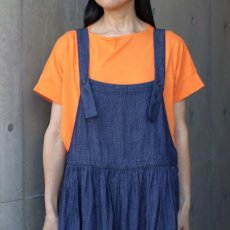 画像4: 【ista-ire】4.5oz綿麻甘撚りデニム　バックリボンジャンスカ (4)