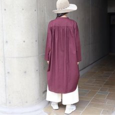 画像3: 【08Mab】コットンリネンバンド襟チュニック (3)
