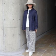 画像12: 【08Mab】14番手リネンアシンメトリー切り替えシャツ襟ブラウス (12)