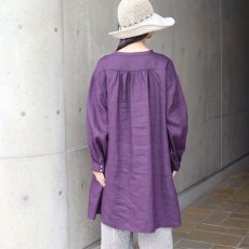 画像3: 【08Mab】14番手リネンボリューム袖ヘンリーあきチュニック (3)