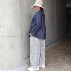 画像11: 【08Mab】14番手リネンアシンメトリー切り替えシャツ襟ブラウス (11)