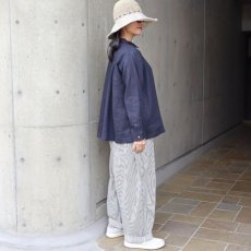 画像9: 【08Mab】14番手リネンアシンメトリー切り替えシャツ襟ブラウス (9)