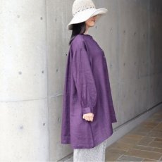 画像2: 【08Mab】14番手リネンボリューム袖ヘンリーあきチュニック (2)