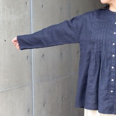 画像17: 【08Mab】14番手リネン前あきタックブラウス (17)