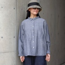 画像12: 【08Mab】コットンリネンオックスシャツ襟付きブラウス (12)