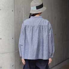画像14: 【08Mab】コットンリネンオックスシャツ襟付きブラウス (14)