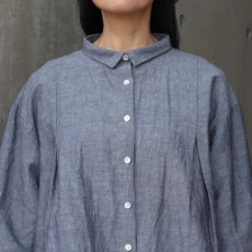 画像17: 【08Mab】コットンリネンオックスシャツ襟付きブラウス (17)