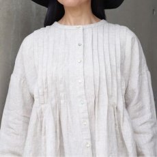 画像29: 【08Mab】14番手リネン前あきタックブラウス (29)
