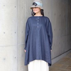 画像13: 【08Mab】14番手リネンボリューム袖ヘンリーあきチュニック (13)